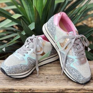 Mi.IM Silver and Pink Glitter Sneakers